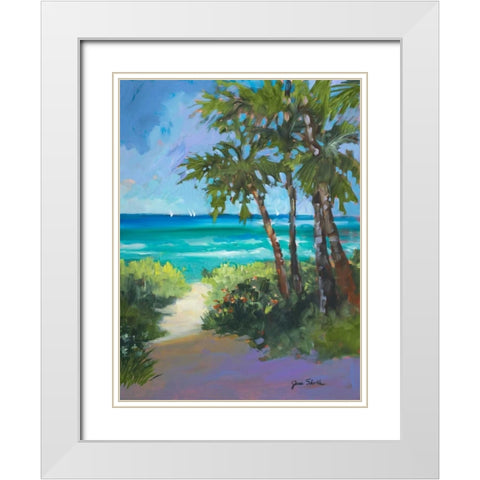 Caribbean View I White Modern Wood Framed Art Print with Double Matting by Slivka, Jane