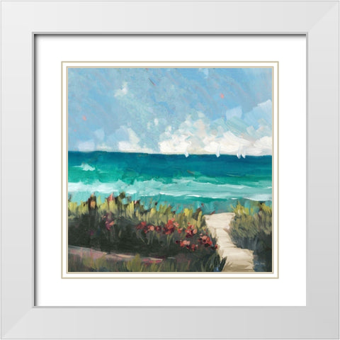 Oceanside II White Modern Wood Framed Art Print with Double Matting by Slivka, Jane