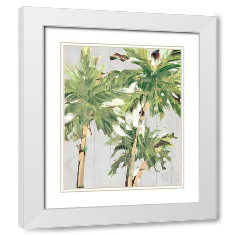 Caribbean Palm Trees White Modern Wood Framed Art Print with Double Matting by Slivka, Jane
