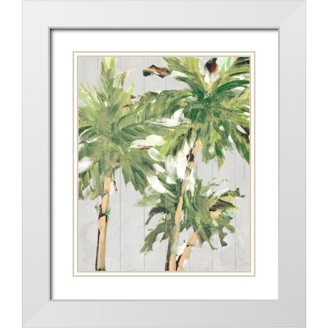 Caribbean Palm Trees White Modern Wood Framed Art Print with Double Matting by Slivka, Jane