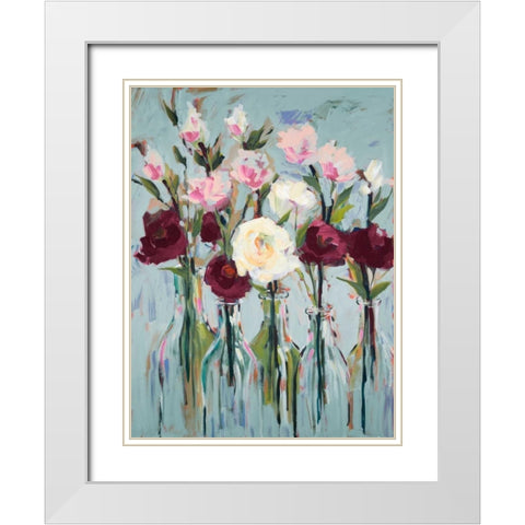 Romantic Blossoms White Modern Wood Framed Art Print with Double Matting by Slivka, Jane