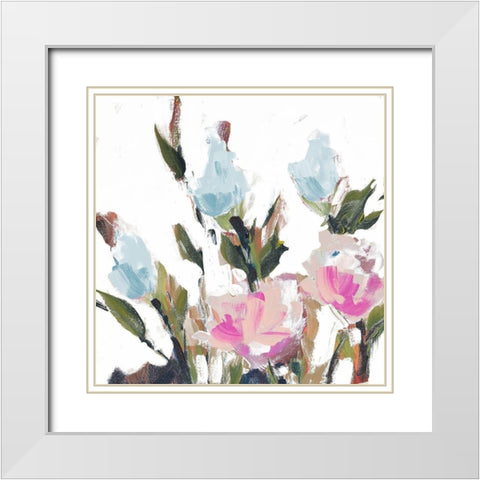 Blossoms II White Modern Wood Framed Art Print with Double Matting by Slivka, Jane