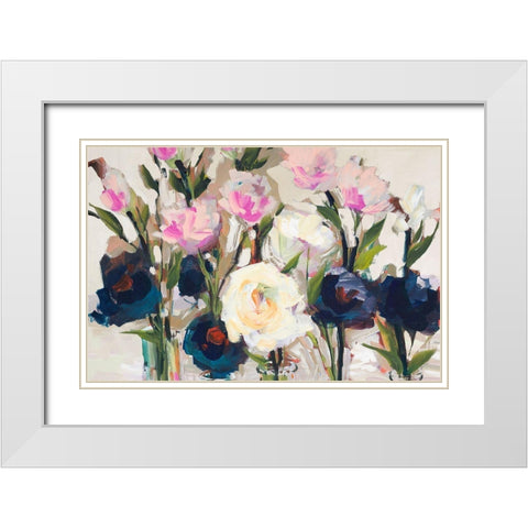 Romantic Blossoms Neutral White Modern Wood Framed Art Print with Double Matting by Slivka, Jane