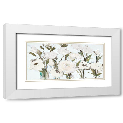 Romantic White Blossoms White Modern Wood Framed Art Print with Double Matting by Slivka, Jane