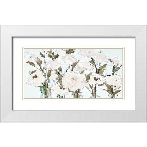 Romantic White Blossoms White Modern Wood Framed Art Print with Double Matting by Slivka, Jane