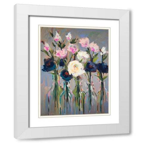 Romantic Blossoms White Modern Wood Framed Art Print with Double Matting by Slivka, Jane