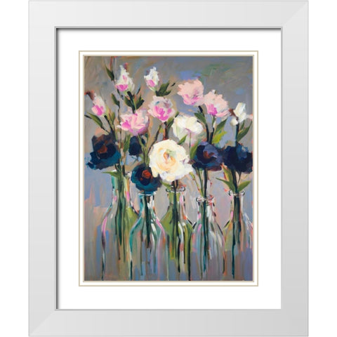Romantic Blossoms White Modern Wood Framed Art Print with Double Matting by Slivka, Jane