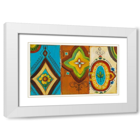Quatrefoil Trio III White Modern Wood Framed Art Print with Double Matting by Pinto, Patricia