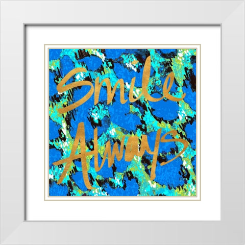 Smile Always White Modern Wood Framed Art Print with Double Matting by Biscardi, Nicholas