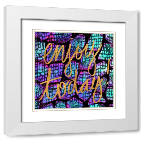 Enjoy Today White Modern Wood Framed Art Print with Double Matting by Biscardi, Nicholas