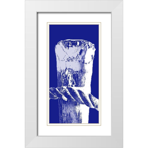 Indigo Pier Panel II White Modern Wood Framed Art Print with Double Matting by Bryant, Susan