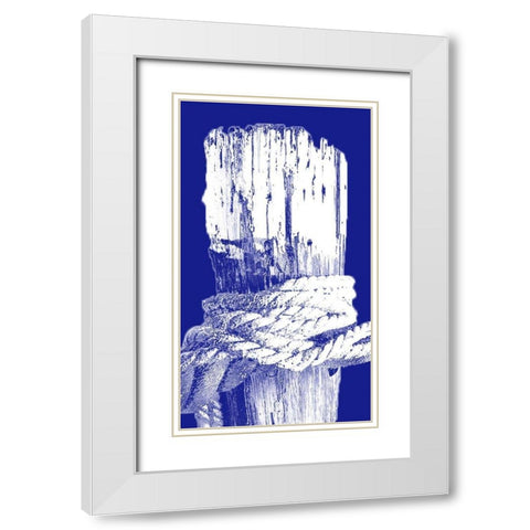 Indigo Pier Panel III White Modern Wood Framed Art Print with Double Matting by Bryant, Susan