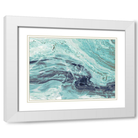 Aqua Mineral White Modern Wood Framed Art Print with Double Matting by Bryant, Susan