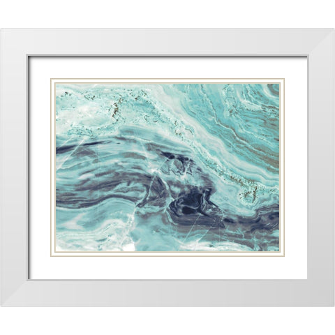 Aqua Mineral White Modern Wood Framed Art Print with Double Matting by Bryant, Susan