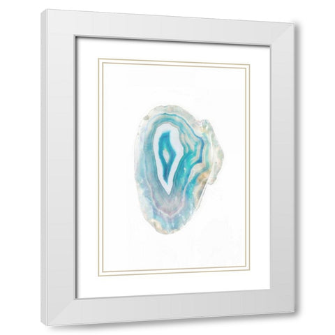 Watercolor Agate I White Modern Wood Framed Art Print with Double Matting by Bryant, Susan