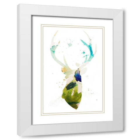 Youthful Deer I White Modern Wood Framed Art Print with Double Matting by Bryant, Susan
