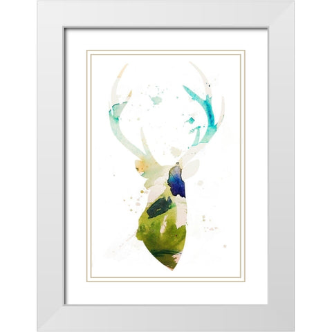 Youthful Deer I White Modern Wood Framed Art Print with Double Matting by Bryant, Susan