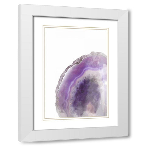 Purple Watercolor Agate Rectangle White Modern Wood Framed Art Print with Double Matting by Bryant, Susan