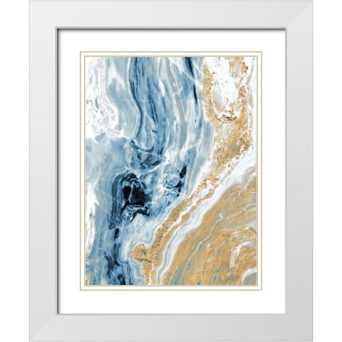 Blue Quartz Top White Modern Wood Framed Art Print with Double Matting by Bryant, Susan