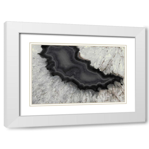 Dark Watercolor Agate Square White Modern Wood Framed Art Print with Double Matting by Bryant, Susan