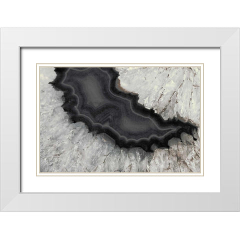 Dark Watercolor Agate Square White Modern Wood Framed Art Print with Double Matting by Bryant, Susan