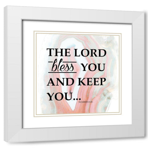 The Lord Bless You White Modern Wood Framed Art Print with Double Matting by Bryant, Susan