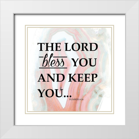 The Lord Bless You White Modern Wood Framed Art Print with Double Matting by Bryant, Susan