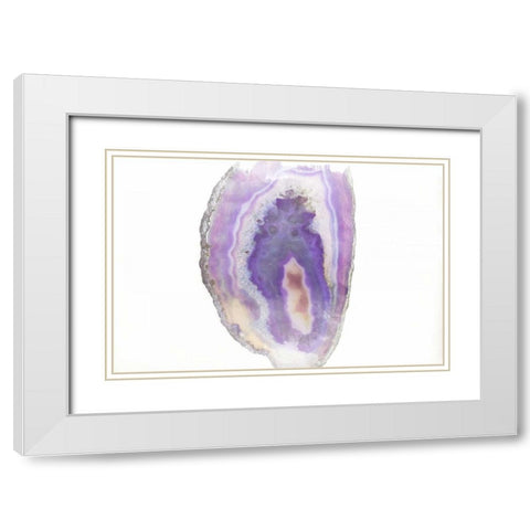 Purple Watercolor Agate I White Modern Wood Framed Art Print with Double Matting by Bryant, Susan