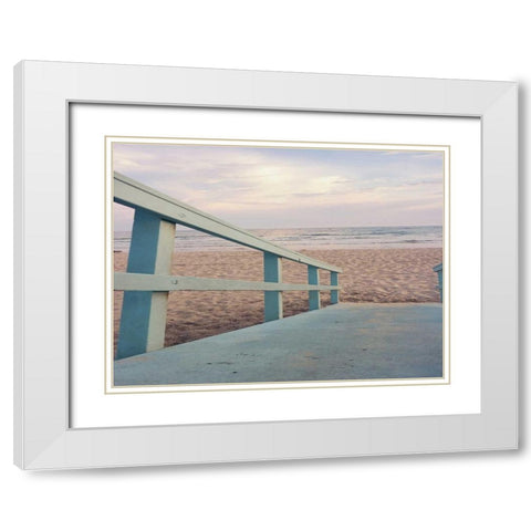 Down to the Beach White Modern Wood Framed Art Print with Double Matting by Bryant, Susan