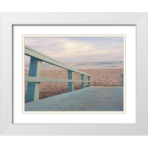 Down to the Beach White Modern Wood Framed Art Print with Double Matting by Bryant, Susan