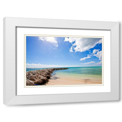 Rock Pier White Modern Wood Framed Art Print with Double Matting by Bryant, Susan