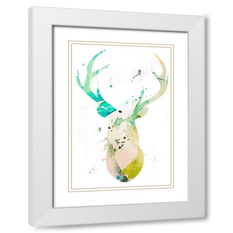 Youthful Deer II White Modern Wood Framed Art Print with Double Matting by Bryant, Susan