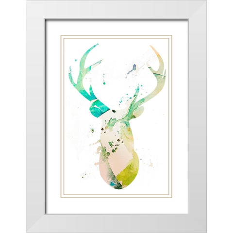 Youthful Deer II White Modern Wood Framed Art Print with Double Matting by Bryant, Susan