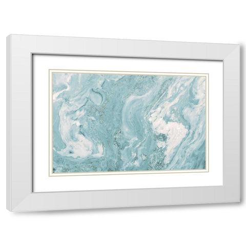 Teal Quartz Top White Modern Wood Framed Art Print with Double Matting by Bryant, Susan