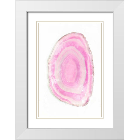 Pink Watercolor Agate III White Modern Wood Framed Art Print with Double Matting by Bryant, Susan