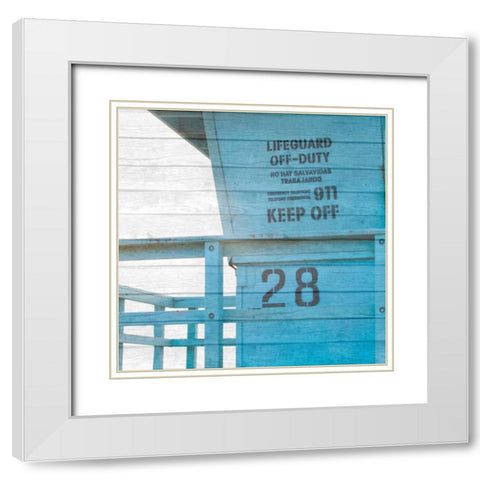 Life Guard Beach Shack White Modern Wood Framed Art Print with Double Matting by Bryant, Susan