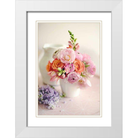 Casual Morning on Pink White Modern Wood Framed Art Print with Double Matting by Gardner, Sarah