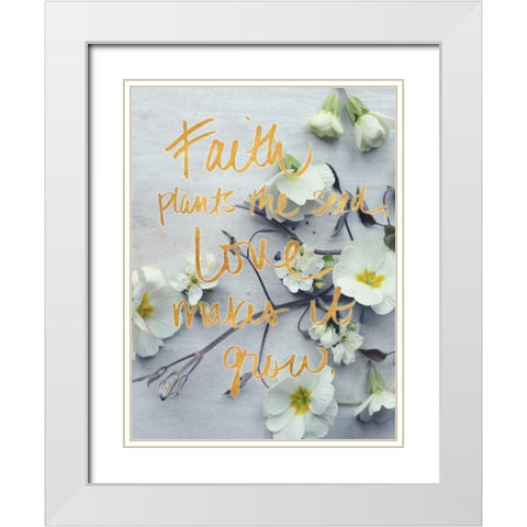 Faith Plants the Seed White Modern Wood Framed Art Print with Double Matting by Gardner, Sarah