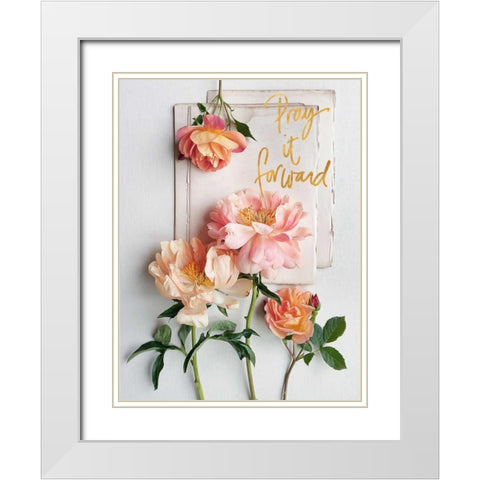 Pray it Forward White Modern Wood Framed Art Print with Double Matting by Gardner, Sarah