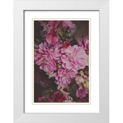 Dark Floral White Modern Wood Framed Art Print with Double Matting by Gardner, Sarah
