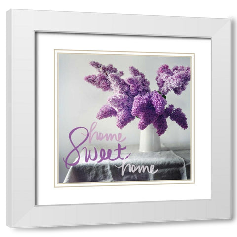 Home Sweet Home White Modern Wood Framed Art Print with Double Matting by Gardner, Sarah