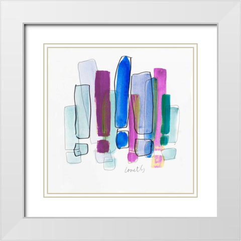 Exclamation II White Modern Wood Framed Art Print with Double Matting by Loreth, Lanie