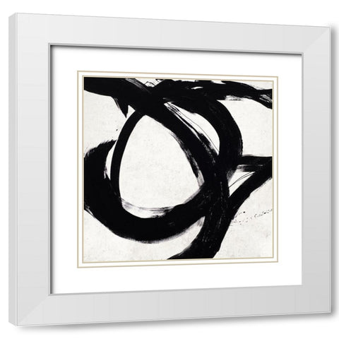 Circular Strokes  White Modern Wood Framed Art Print with Double Matting by Morris, Megan