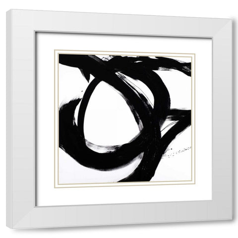 Circular Strokes I White Modern Wood Framed Art Print with Double Matting by Morris, Megan