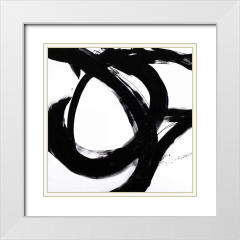 Circular Strokes I White Modern Wood Framed Art Print with Double Matting by Morris, Megan