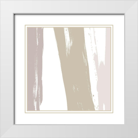 Gray Strokes I White Modern Wood Framed Art Print with Double Matting by Morris, Meghan