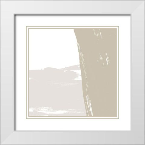 Gray Strokes III White Modern Wood Framed Art Print with Double Matting by Morris, Meghan