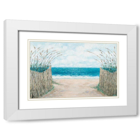 Sand Bridge Walkway White Modern Wood Framed Art Print with Double Matting by Coolick, Ann Marie