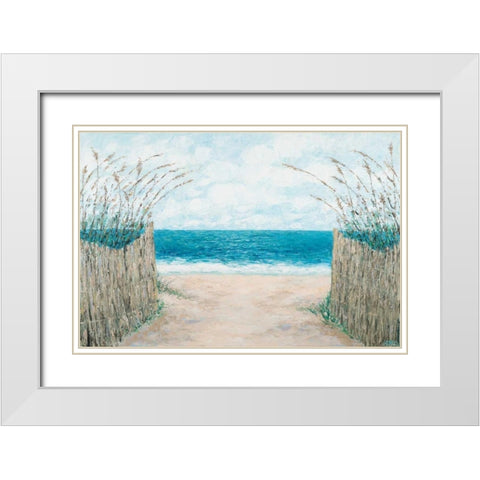 Sand Bridge Walkway White Modern Wood Framed Art Print with Double Matting by Coolick, Ann Marie