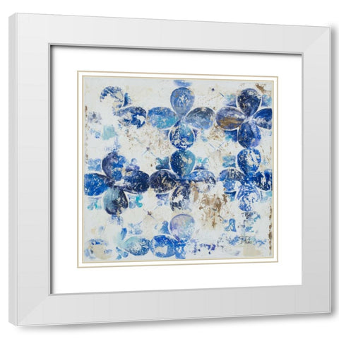 Blue Quatrefoil III White Modern Wood Framed Art Print with Double Matting by Pinto, Patricia